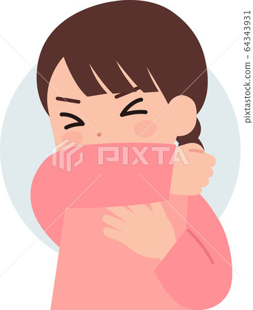 Cough, sneeze, girl with sleeves 64343931