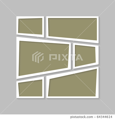 Vector empty collage board six images, photo 64344614