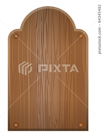 Illustration board brown of wood board with wood grain | Background material for title back and catch copy banner 64345482