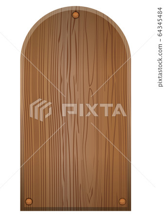 Illustration board brown of wood board with wood grain | Background material for title back and catch copy banner 64345484