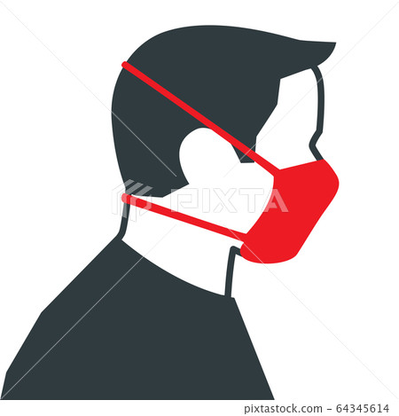 Male wearing medical face mask 64345614