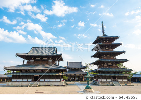 Horyuji Goto Pagoda, Kondo and Nakamon (Ikaruga Town, Ikoma District, Nara Prefecture) 64345655