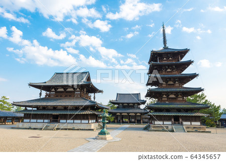 Horyuji Goto Pagoda, Kondo and Nakamon (Ikaruga Town, Ikoma District, Nara Prefecture) Horyuji Goto Pagoda, Kondo and Nakamon (Ikaruga Town, Ikoma District, Nara Prefecture) 64345657