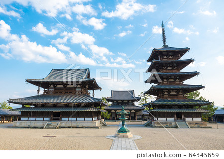 Horyuji Goto Pagoda, Kondo and Nakamon (Ikaruga Town, Ikoma District, Nara Prefecture) 64345659