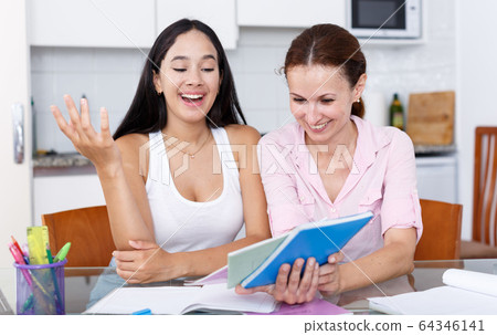Mother pleased with daughter Mother pleased with daughter 64346141