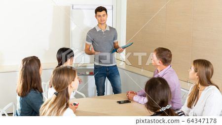Male manager making presentation Male manager making presentation 64347178