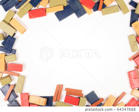 Vintage wooden blocks isolated Vintage wooden blocks isolated 64347688