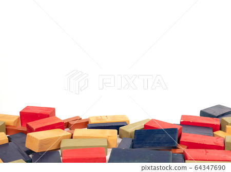 Vintage wooden blocks isolated Vintage wooden blocks isolated 64347690