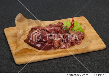Raw chicken liver ready for cooking 64349443