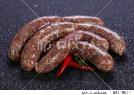 Raw lamb sausages Raw lamb sausages 64349694