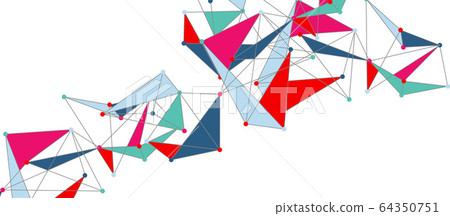 Line points connections, triangular technology design. Abstract geometric background 64350751
