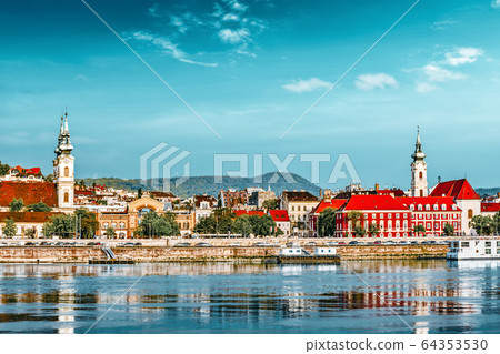 View of the side river Danube and the part of city 64353530