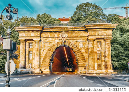 Road Tunnel near Funicular to Royal Castle Hill. 64353555