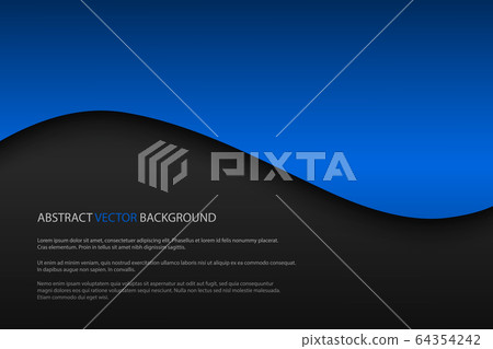 Abstract black and blue wave vector background with blank space for your text Abstract black and blue wave vector background with blank space for your text 64354242