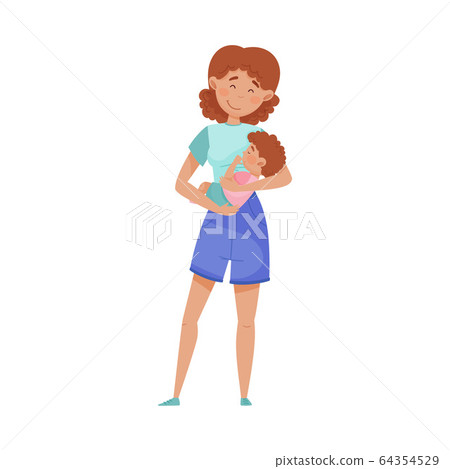 Happy Mother Embracing Tenderly Her Baby Vector Illustration Happy Mother Embracing Tenderly Her Baby Vector Illustration 64354529