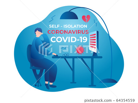 Coronavirus. Self isolation. Home quarantine from Coronavirus. Self isolation. Home quarantine from 64354559