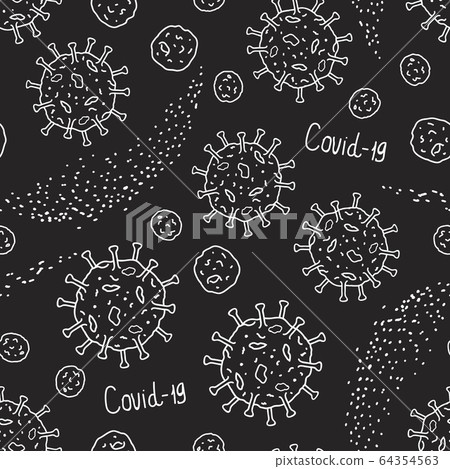 Coronavirus hand drawn griffonage. Flu virus Coronavirus hand drawn griffonage. Flu virus 64354563
