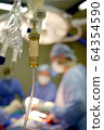 IV drip and heart monitor in hospital operating theatre 64354590