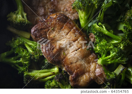 Sautéed pork and broccoli Sautéed pork and broccoli 64354765