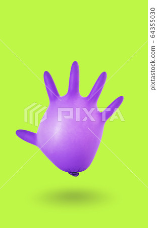 Mask on the medical glove as a symbol of protection 64355030