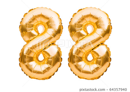 Number 88 eighty eight made of golden inflatable 64357940