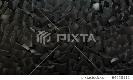 Black cube abstract texture background. 3d rendering 64358111