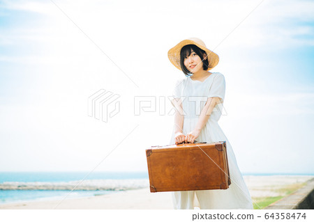 Female vacation summer 64358474