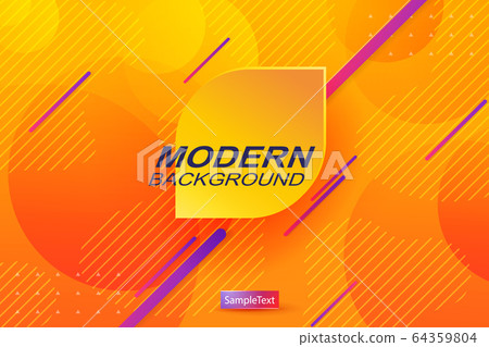 Yellow design with stripes and circles, abstract frame with a gradient 64359804