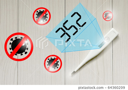 Thermometer use for measure body temperature to identify whether Covid-19 virus inflected 64360209