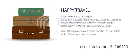 Banner with luggage bags for traveling 64360233