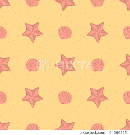Summer beach seamless pattern background. Sand... - Stock Illustration ...