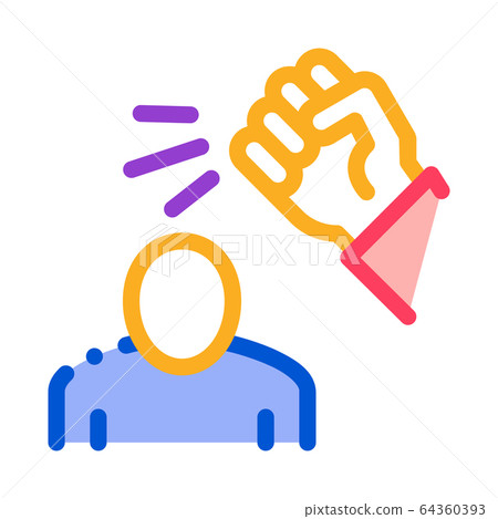 beating man icon vector outline illustration beating man icon vector outline illustration 64360393