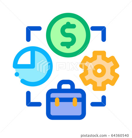 connection of work time and money icon vector outline illustration connection of work time and money icon vector outline illustration 64360540