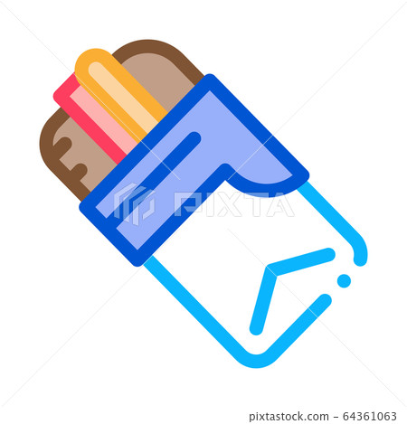 bacon and cheese sandwich icon vector outline illustration 64361063