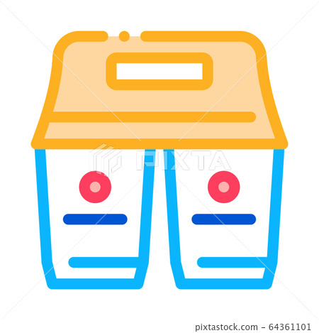 taking out two coffee icon vector outline illustration 64361101