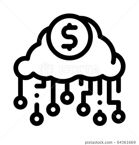 cash cloud icon vector outline illustration cash cloud icon vector outline illustration 64361669