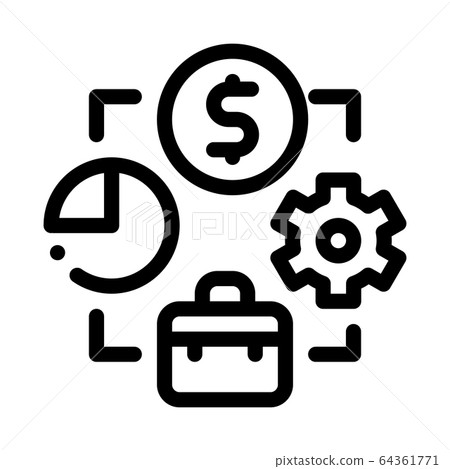connection of work time and money icon vector outline illustration 64361771