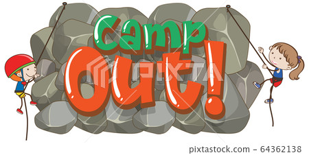 Font design for word camp out with two kids Font design for word camp out with two kids 64362138