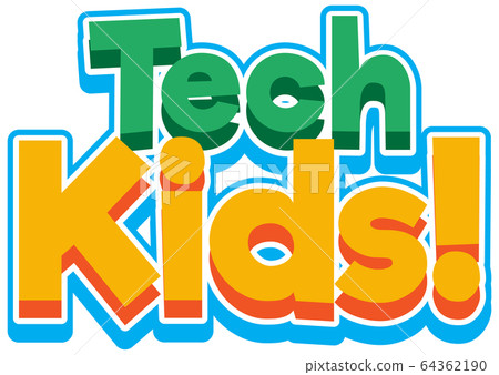 Font design for tech kids on white background - Stock Illustration ...