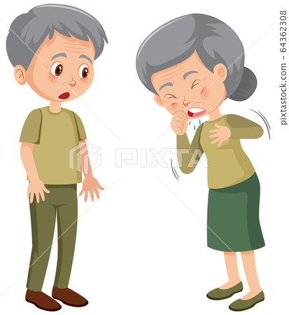 Old lady spread Corona virus Old lady spread Corona virus 64362308