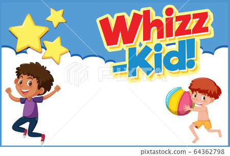 Background template with two happy boys Background template with two happy boys 64362798