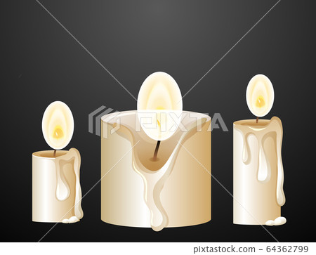 Candle with light on black background 64362799