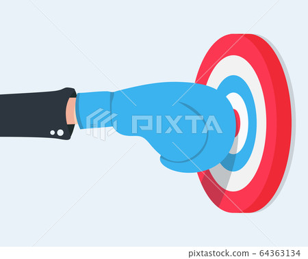 Flat hands wear boxing gloves and punch to the Flat hands wear boxing gloves and punch to the 64363134