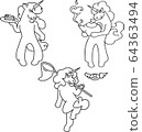 cute vector anthropomorphic unicorn set for 64363494