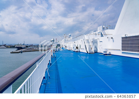 Sendai City, Miyagi Prefecture Sendai Port Ferry Wharf Ferry just after departure Ishikari Deck Sendai City, Miyagi Prefecture Sendai Port Ferry Wharf Ferry just after departure Ishikari Deck 64363857