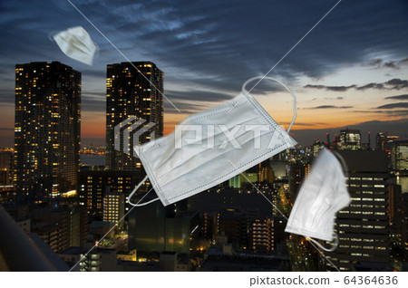 Mask flying in the sky 64364636