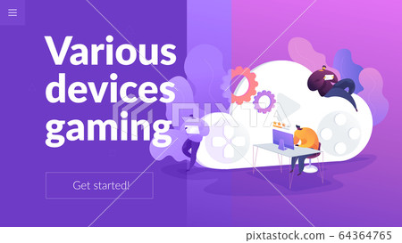 Cloud gaming landing page template. Cloud gaming landing page template. 64364765