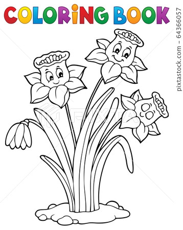 Coloring book narcissus flower image 1 Coloring book narcissus flower image 1 64366057
