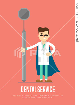 Dental service banner with male dentist 64366058