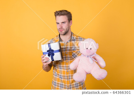 Birthday boy. Positive vibes. Cute teddy bear toy. 64366301
